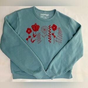 Botanical print super soft crew sweatshirt
